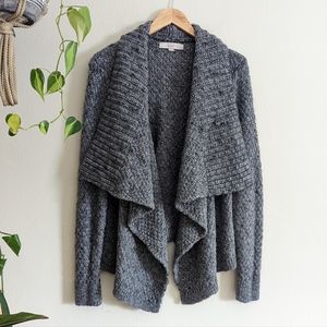 LOFT | Chunky Knit Waterfall Collar Cardigan Wool + Alpaca